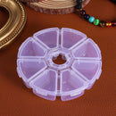 Round Jewelry Container 8 Grids Empty Storage Box Nail Art Rhinestones Case