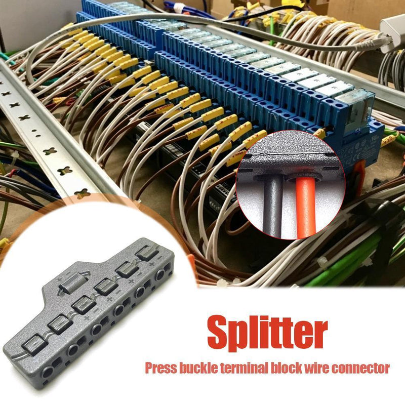 6 Ports Wire Connector Distribution LED Terminal Block Cable Splitter (B)