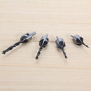 4Pcs HSS 5Flute Countersink Drill Bit Set Screw Woodworking Chamfer Tool 3-