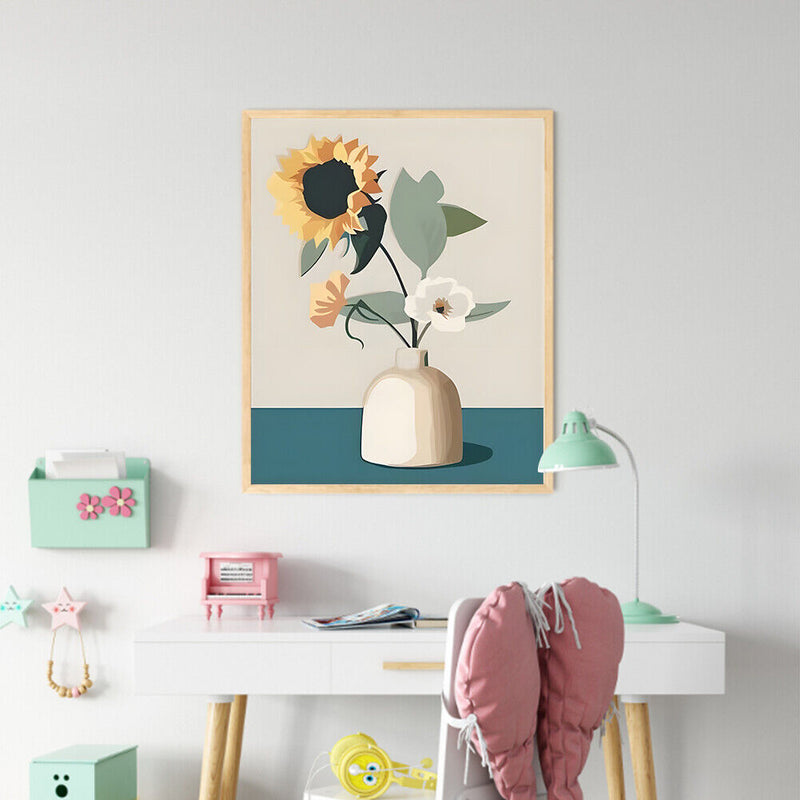 11CT Full Cross Stitch Fresh Sunflower DIY Printed Wall Art Home Decoration G