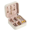 Portable Jewelry Storage Box Earrings Necklace Ring Display Case (White)
