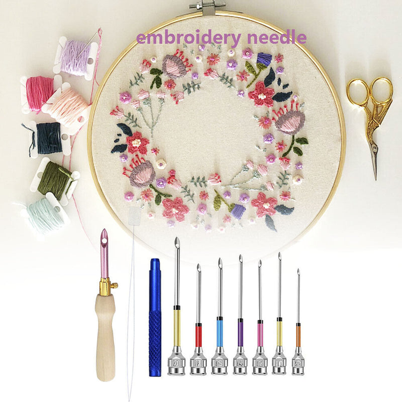 Embroidery Stitching Punch Needle Sewing Tool Set Poking Cross Stitch (A) Newly