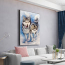 Full Diamond Ornaments 5D Round Drill Kit Snowflake Wolves DIY Painting