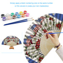 Independence Day Flowers Flag Oil Paint Folding Fan By Numbers DIY Craft De