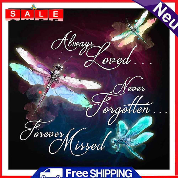 Oil Paint by Numbers Dragonfly Text DIY Picture Drawing Art Wall Craft Gifts Kit
