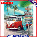 40x50cm Cross Stitch Full Embroidery Kit Beach Bus Scenery Home Decor Stamped