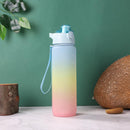 Outdoor Water Bottle with Straw BPA Free Gradient Drinking Cup (Green)