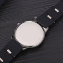 Fashion Men Silicone Strap Wristwatch Quartz Watch Casual Decor (Black) Newly