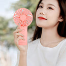 USB Mini Wind Power Handheld Fan Portable Summer Small Cooling Fan (Pink)