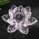 Crystal Lotus Candlestic Paperweight Ornaments Gift for Home Wedding Party Decor