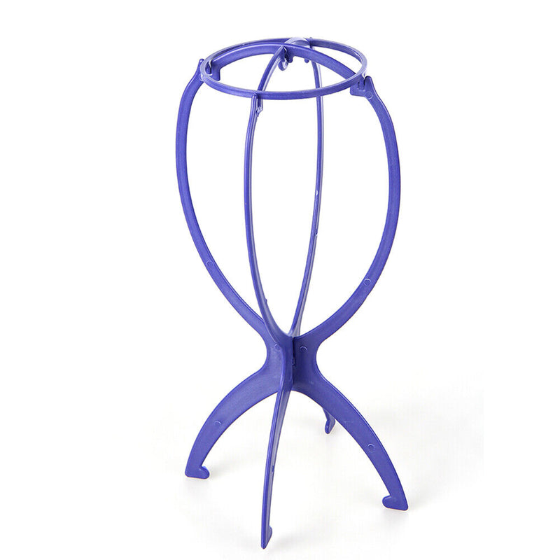 Plastic Folding Stable Durable Wig Hair Cap Display Holder Stand Tool Blue