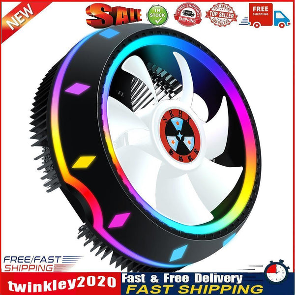 PC Computer Case Fan RGB LED Quiet 100mm Air CPU Cooler for Intel AMD Newly