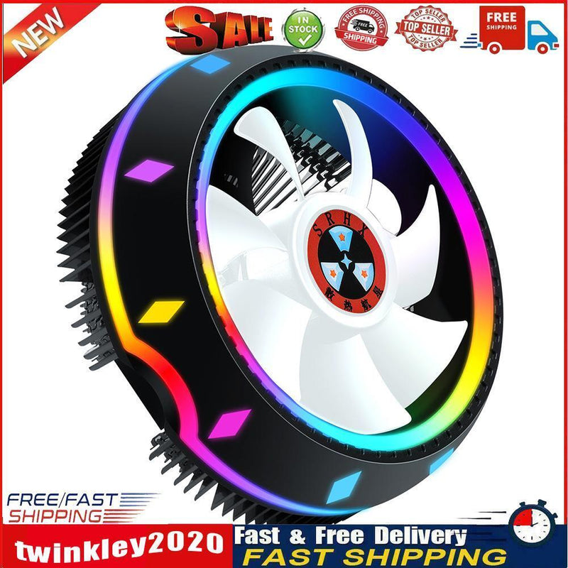 PC Computer Case Fan RGB LED Quiet 100mm Air CPU Cooler for Intel AMD Newly