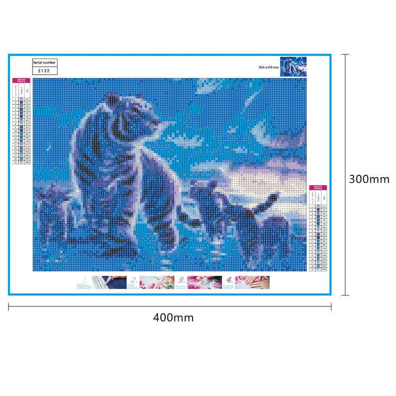 DIY 5D Rubbik's Cube Full Drill Diamond Paintings White Tigers Cross Stitch Embroidery