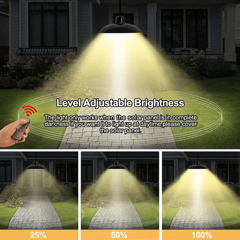 Solar LED Pendant Lights Outdoor Garden Wall Chandelier (Double Head Warm) Newly