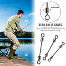 10pcs  Sheet Seat Double Swivels Fishing Main Line Connectors Ring (M) Newly