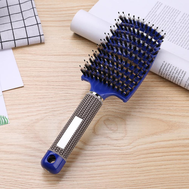 Hair Scalp Massage Comb Anti-Static Straight Curly Hair Styling Brush(Blue Newly