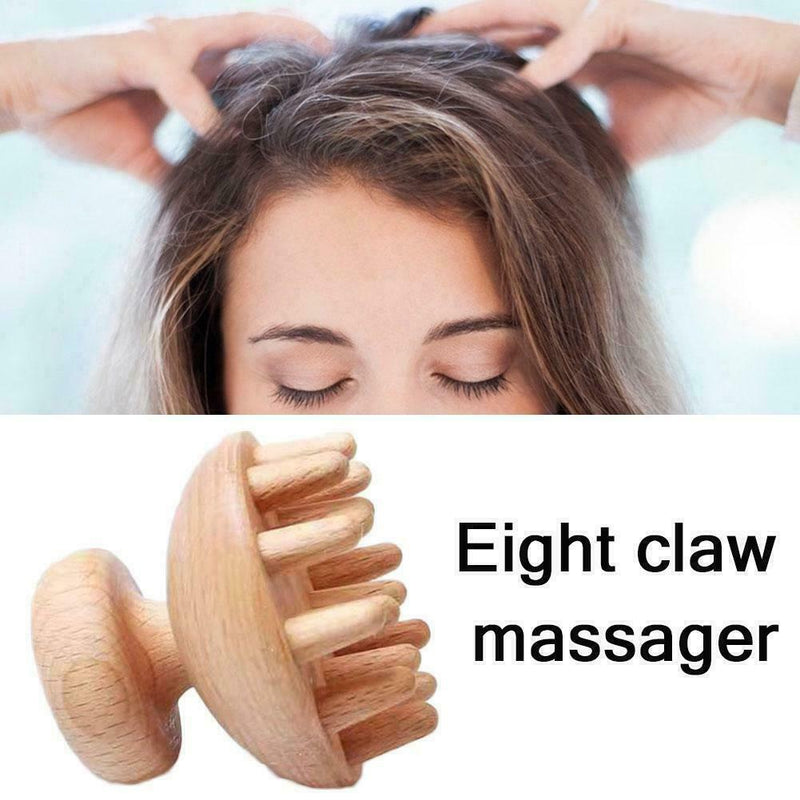 Wooden Massage Comb Acupoint Massage Claw Scalp Massage Loss Anti-hair S9R6
