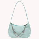 Fashion Women Pure Color Butterfly Chain Underarm Bag Hobos Handbag (Green)