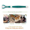 Three Sided Pet Toothbrush Dog Brush Bad Breath Tartar Tool (Dark Green) Newly