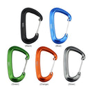5pcs Aluminum Carabiner Outdoor Camping Hammock Climbing  Buckle (Black)