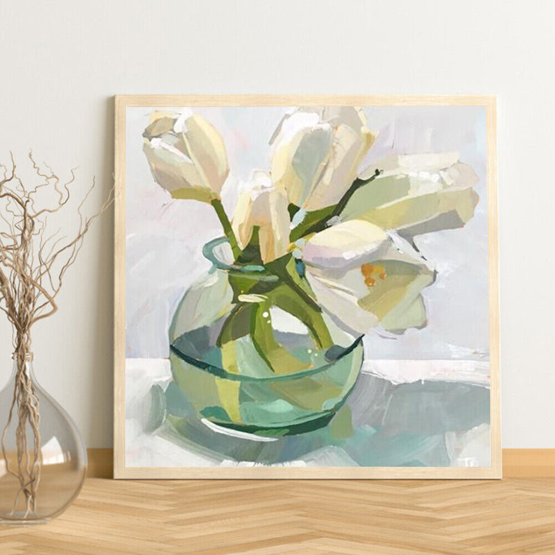Flower in Glass Vase Oil Paint By Number Kit DIY Home Decoration Gift Wall