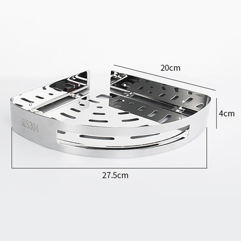 2 X Stainless Steel Bathroom Shelf Shampoo Storage Racks Kitchen Holder