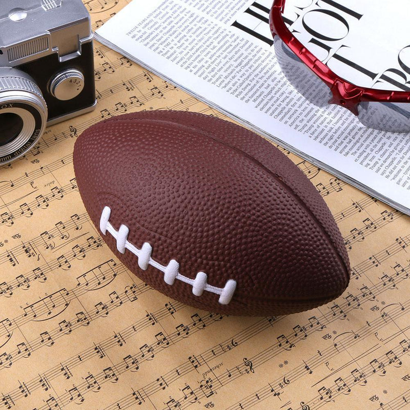 Mini Soft PU Foam Material Brown Anti Stress Rugby Football Squeeze