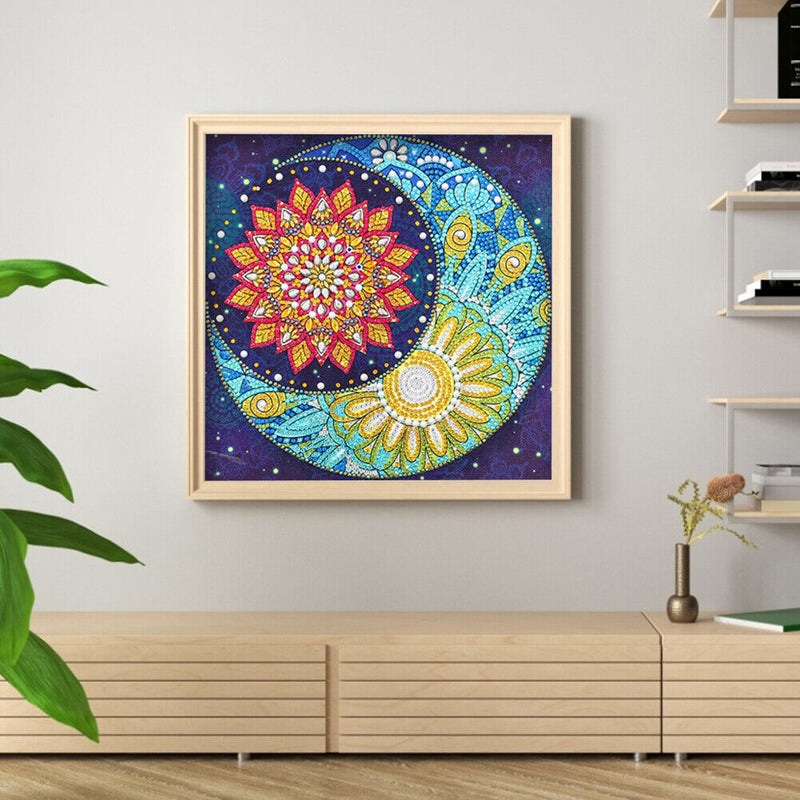 5D DIY Diamond Painting Moon Mandala Partial Special Shape Drill Rhinestone Art