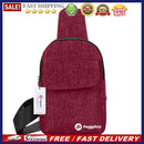 Men/Women Canvas Chest Packs Casual Crossbody Shoulder Sling Bag(Red)-19172