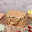 Cooler Bags Woven Lid and Handle Rattan Bag Waterproof Wicker Picnic Basket