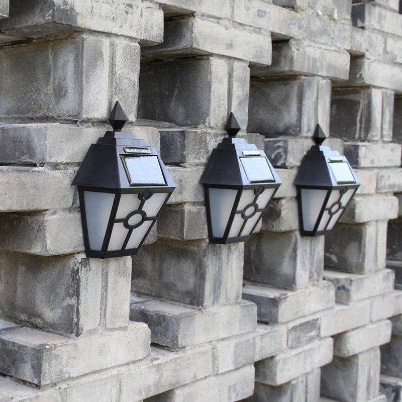 Retro Hex Solar LED Lawn Lamp Waterproof Dynamic Flames Courtyard Garden Light
