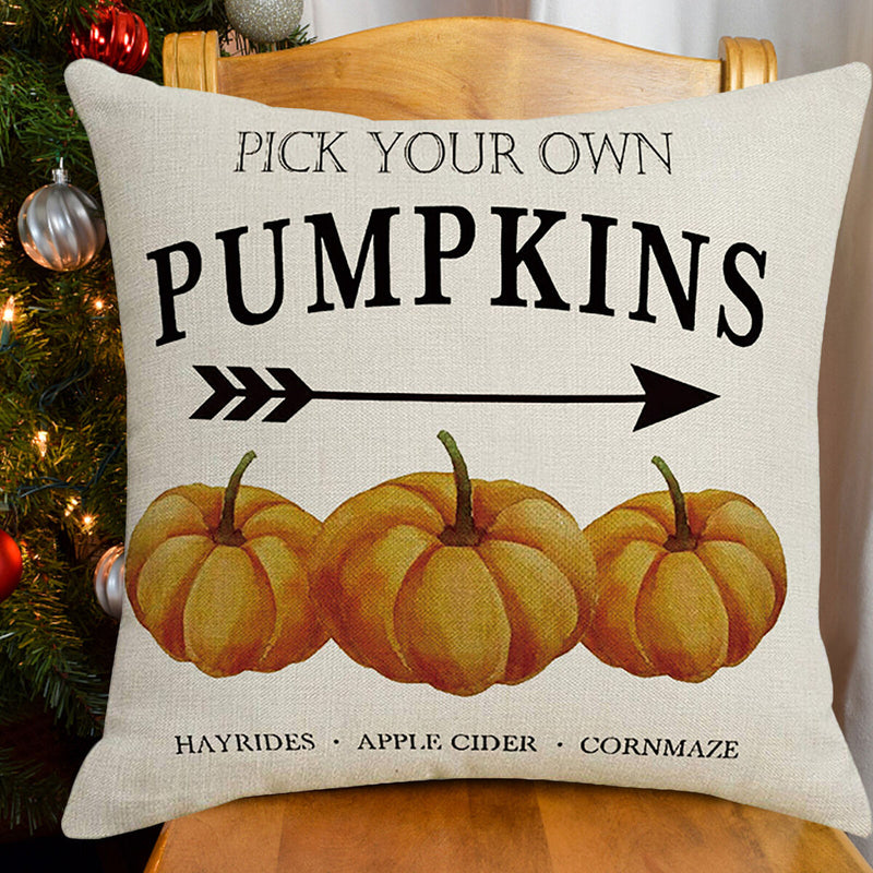 Pumpkin Pillow Covers Zippered Square Pillowcase Harvest Festive Decorations