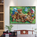 Diamond Painting DIY Cartoon bear Full Drill Round Wall Picture