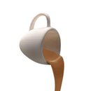 Suspended Floating Coffee Cup Sculpture Pouring Mug Home Decor (Brown) Newly