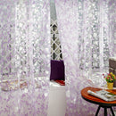 Chic Leaf Type Tulle Door Window Curtain Rural Leaf Design Curtain Purple