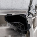 Steel Triangular Sink Strainer Kitchen Fruit Vegetable Drain Rack (Black)