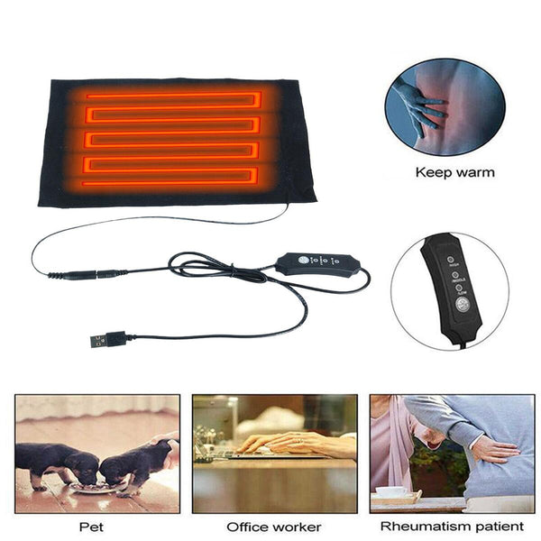 USB 3 Level Electric Heating Pad Pet Dog Cat Bed Warmer Home Office Chair MatN.#