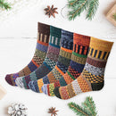 5 Pairs Fashion Adults Wool Socks Retro Printed Autumn Winter Thicken Knit Socks