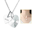 Mum Letter Heart Necklace Created Jewelry Pendant Mother's Birthday Gift M9O5