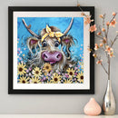 5D DIY Full Round Drill Diamond Painting Cattle Flowers Kit Art Craft Decor