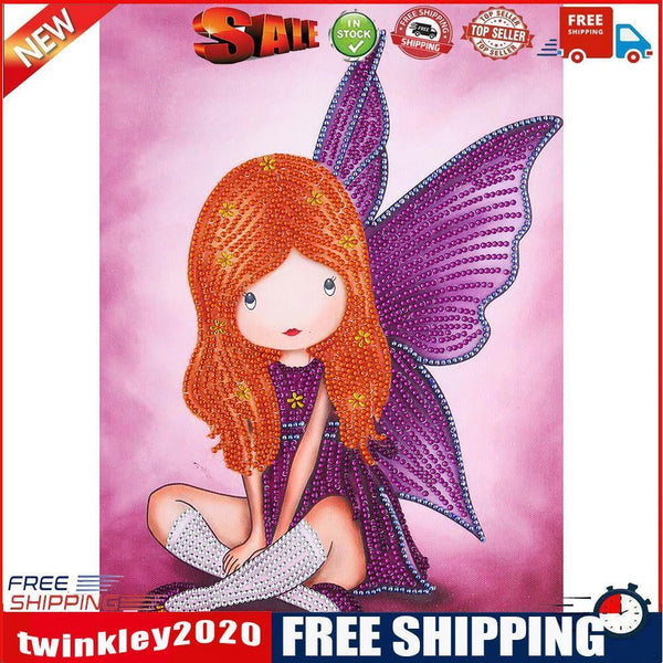 30x40cm 5D DIY Partial Special Shape Diamond Painting Girl Home Art (AK023)
