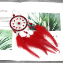akaddy Red Feathers Beads Handmade Dreamcatcher Craft Dream Catcher Net Hom