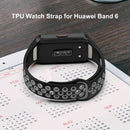Watch Strap for HUAWEI HONOR Band 6 TPU Bracelet Wristband (Black Gray) Newly