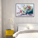 Painting By Numbers DIY Flowers Hand Painted Canvas Oil Art Picture Ornament Kit
