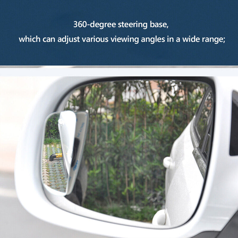 1 Pair Car Styling HD Frameless Blind Spot Mirrors Auto Accessories (White)