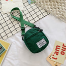 Fashion Women Canvas Patchwork Crossbody Bag Casual Mini Handbags (Green)