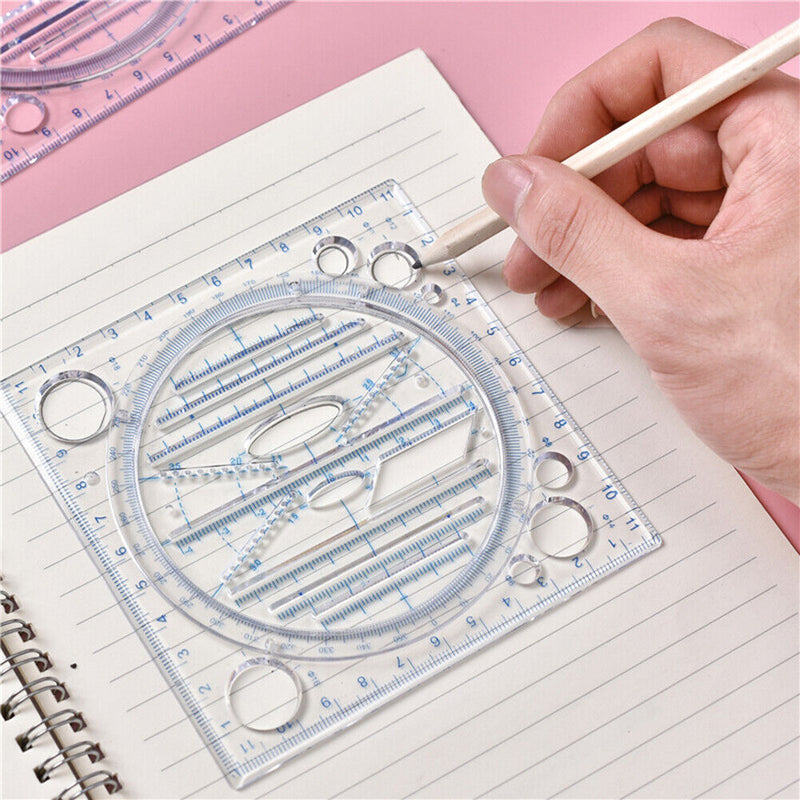Multi-function Rotatable Drawing Template Art Design Construction Geometry