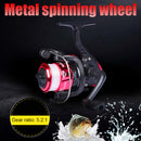Metal Spinning Fishing Reel Die Casting 5.2:1 Sea Fishing Wheel Fishing Tackl
