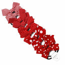 Sweet Cute Wave Point Red Bowknot Headwear Double Horsetail Head Rope Hair Rope
